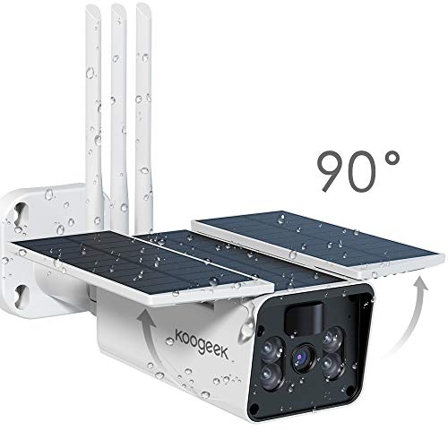 ?2020 Upgrated? Wireless Outdoor Security Camera, WiFi 1080P Solar Security Camera 10400mAh Rechargeable Battery, PIR Motion Detection, Night Vision, 2-Way Audio, 3 Antenna, IP67 Waterproof, Cloud SD