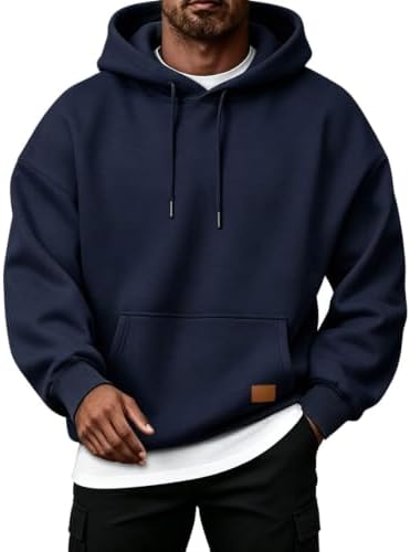 CLOAKA Hoodie Herren Baumwolle Oversize Casual Pullover Herren mit Taschen | Kapuzenpullover Herren, mit Kängurutasche, Sweatshirt Herren, Bequemer, Hoody Herren mit Kordelzug Kapu