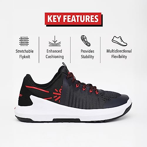 Image of CULT Men's Impact Training Shoes, Enhanced Grip, Multi-Directional Flexibility, High Energy Return, Engineered Mesh Upper, Lace-Up, Pull Tabs, Reinforced Heel & Toe Cap