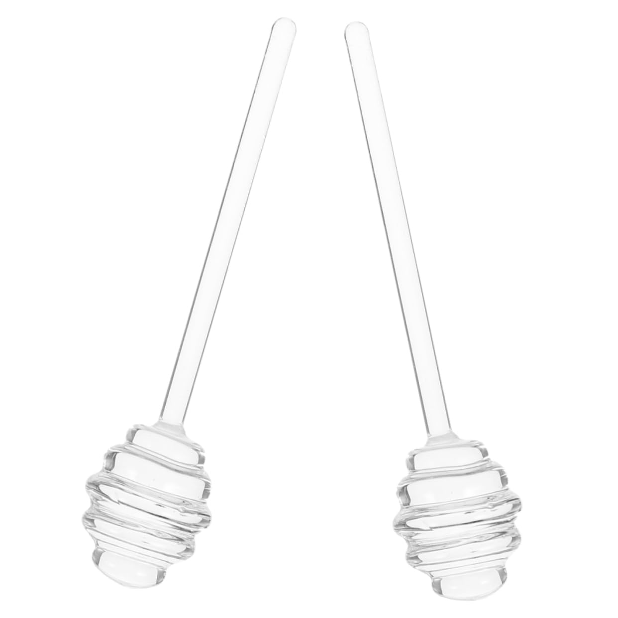 KICHOUSE 2Pcs Wear Resistant Honey Sticks Transparent Honey Dippers for Kitchen Must Haves for Stirring Syrup Jam and Viscous Liquids