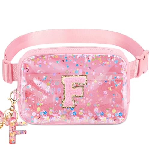 Image of Initial Fanny Pack for Girls - Belt Bag for Teens Kid Teen Girl Kid Birthday Gift Pink F