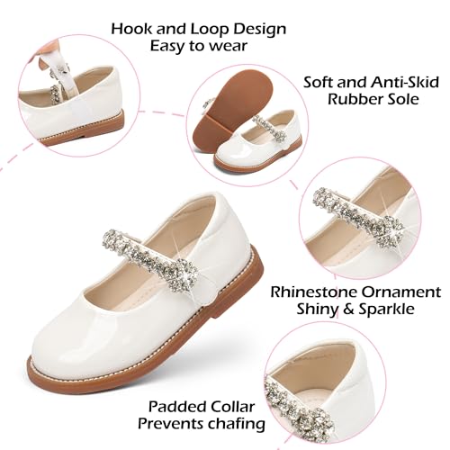 Image of PHIRAMIN Toddler Flower Girl Dress Shoes - Little Girl Mary Janes Flats Wedding