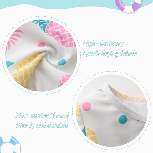 Image of Baby and Toddler Girls One Piece Rash Guard Swimsuits for Girls Long Sleeve Swim Shirts with Sun Protection