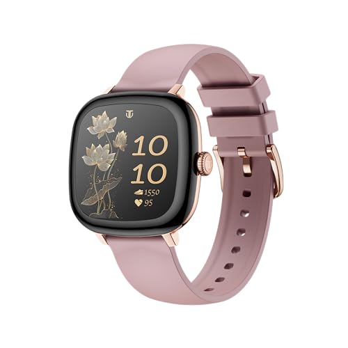 Titan AiRA 1.70' AMOLED Metal Case Square Display Smart Watch with Silicone Strap Stress Monitoring, 1000 Nits, Functional Crown, AI Enabled, IP68 Water Resistant Upto 7 Days Battery Life- Pink