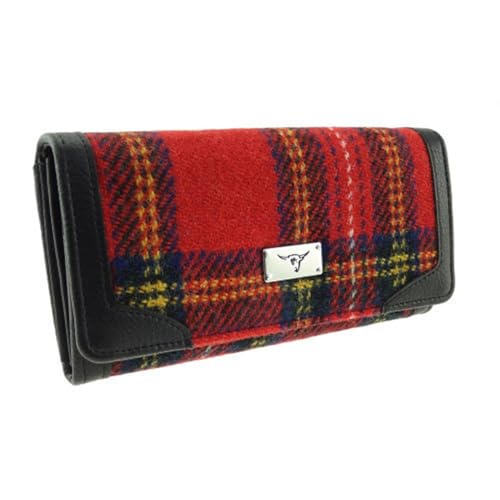 Image of Glen Appin Harris Tweed 'Bute' Purse in Royal Stewart Tartan (Royal Stewart)
