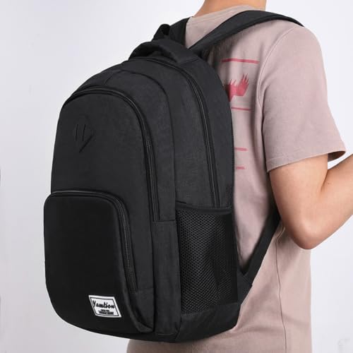 Mochila escolar YAMTION negra con puerto USB 15.6 pulg miniatura 2