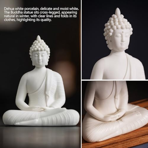Estatua de Buda Shakyamuni en Cerámica con Incensario LED miniatura 6