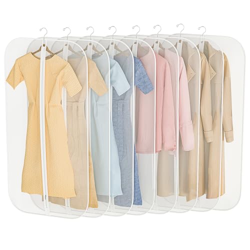 FJANS 衣類カバー スーツ 洋服 防虫防カビ 8枚組 60×120cm 収納カバー クローゼット用 服カバー 防塵 PEVA