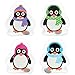 com-four® 4X Chauffe-Poche réutilisable - Chauffe-Mains avec Motif Pingouin pour Enfants -bouillotte Main - chaufferette (04 pièces - Couleur Pingouin)