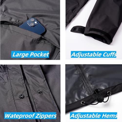 Image of Rain Suit, Rain Gear for Men Waterproof, Camo Rain Jacket, Lightweight Rain Coat