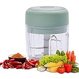 🥦 【Material seguro】 La mini picadora está hecha de materiales ABS, PP y 304 de alta calidad, cuerpo de taza apto para uso alimentario. De grado alimenticio, seguro, resistente a altas temperaturas.