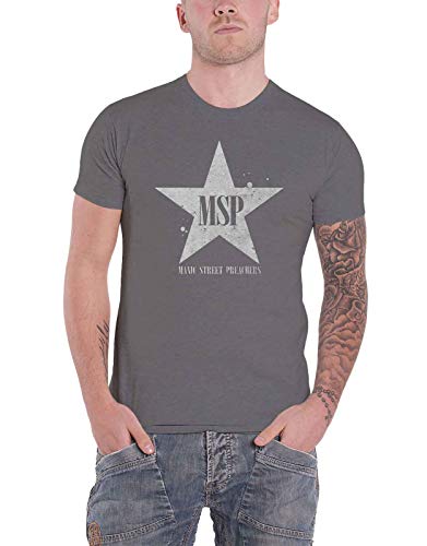 Photo de Rock Off Manic Street Preachers T Shirt Classic Distressed Star Officiel Charcoal Gris Size XL