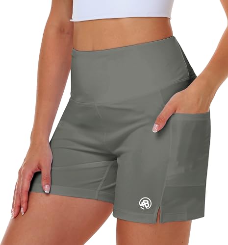 Image of AOBUTE Womens High Waist Swim Board Shorts with Pockets Quick Dry Bike Shorts