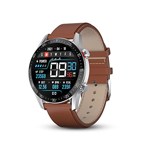 Image of CALL MATE Orbit Full Touch Smartwatch with 1.3 inch Display & 60+ Sports Modes, Bluetooth Calling, Ai Voice Assistant, 7 Days Battery, Sleep Monitoring Smart Watches for Men and Women (Brown)