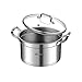 Rondel, duży, głęboki garnek do gotowania ze stali nierdzewnej, podstawa indukcyjna ze szklaną pokrywką, stal nierdzewna 304, kompozytowe dno garnka, dostępne w trzech rozmiarach (rozmiar: 29,5 *