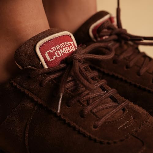 Image of Theater Women Combats Suede Sneakers | Soft Lace-Up Walking Shoes with Cushioned Grip Sole | Lightweight, Stylish & Comfortable Suede Footwear