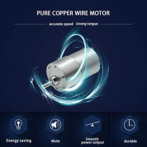 LMioEtool DC Gear Motor, High Torque Reversible Electric Geared Motor - with Eccentric Output Shaft Gearbox (12V/200RPM)