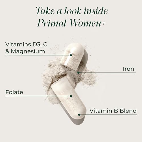 Primal Harvest Women+, Woman's Multivitamin Vitamin A, Vitamin C, Vitamin D and E, Vitamin B12, B6, Biotin, Zinc Supplements,1 Pack 60 Capsules - Image 4