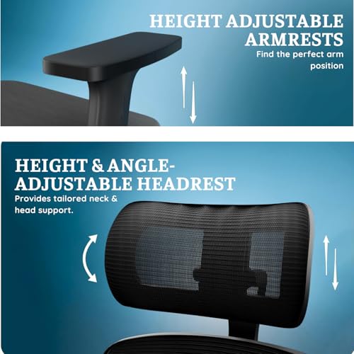 Image of activa Hector Ergonomic Office Chair | Mesh Computer Chair with 2D Armrest | Adjustable Headrest & Lumbar Support | Executive Revolving Desk Chair for Workspace /Desk (White & Teal, High Back)
