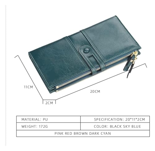 Card Bag,wallet, Card Bag,Fashion Women Wallets Long Leather Card Holder Female Clutch Purse Snap Zipper Wallet for Women(Blue) 7