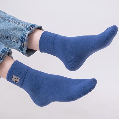 Image of HUGSWEET Thin Soft Cotton Crew Socks for Women Ankle above Bootie Socks Gifts for Women 5-10 Pairs