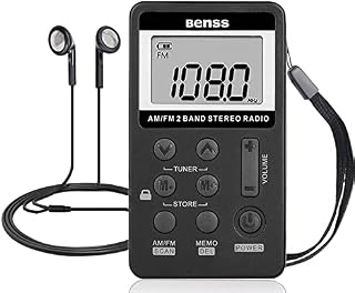 Portable Radio Mini Pocket Radio AM/FM Digital Stereo DSP Receiver Handheld Radio with Rechargeable Battery and Headphones/Earphones, Personal Radio for Gym Sports, Excellent Reception