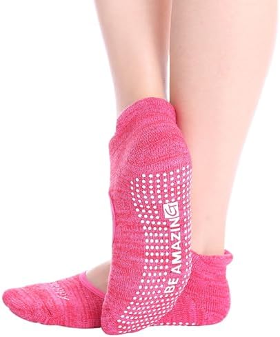 Non-Slip Socks Yoga Barre Pilates Hospital Maternity Sock w/Grips for Women Men