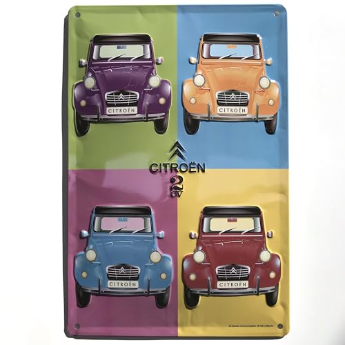 IETS15185RB Plaque métal Citroën 2cv (30x20cm) modèle en Relief