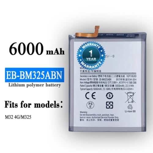 Image of Original EB-BM325ABN Battery for Samsung Galaxy M32 (SM-M325FV, SM-M325FV /DS, SM-M325F /DS, SM-M325F) Battery with 1 Year Warranty** (C252)