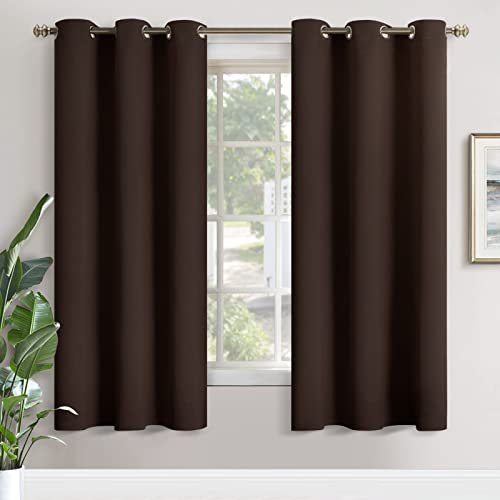 YoungsTex Dark Brown Blackout Curtains 72 Inch Length 2 Panels