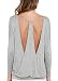 Yuchamryi Women's Long Sleeve Ultimate Yoga Long Sleeve Run Tee Shirt Stretchy Tops Loose Blouse Backless Knit Tunic T Shirt (Gray, M)