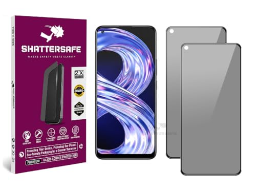 Image of Anti-Spy Privacy Tempered Glass Compatible For Realme 8 /8 Pro / 6 /9 Pro+ [Pack of 2]. Anti-Scratch, Edge-to-Edge Protection With Easy Installation Kit & Case Friendly Fit.