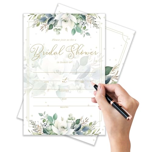 Tarjetas de invitación floral para despedida de soltera en pack de 20 con sobres incluidos 3
