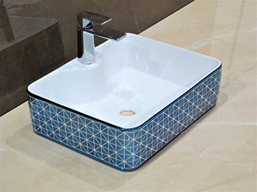 Image of InArt Vessel Sink, Blue, Glossy Finish
