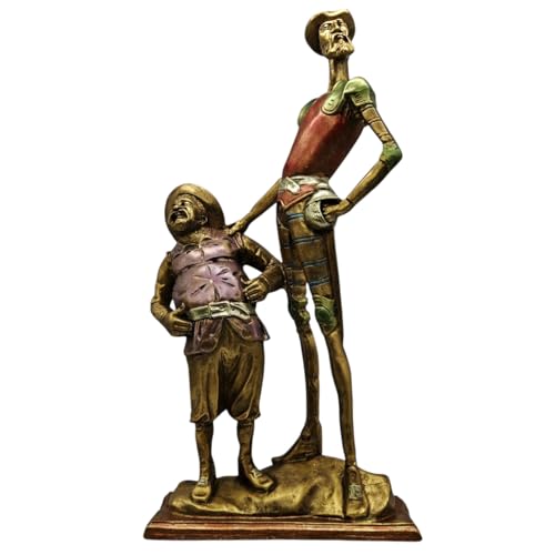 Figura Decorativa Don Quijote y Sancho Panza, Resina, 44 cm