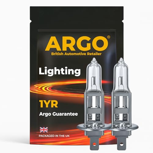 Argo H1 Headlight Bulb 55w Halogen 2500k Bright Replacement H1 Bulb 448 P14 5s Car Van Front Fog Light Lamp Main Dipped High Low Beam Upgrade Halogen H1 Bulbs 12v