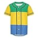 Vnurnrn Gabon Flag Mens Baseball Button Down Jersey Hipster Hip Hop T Shirts