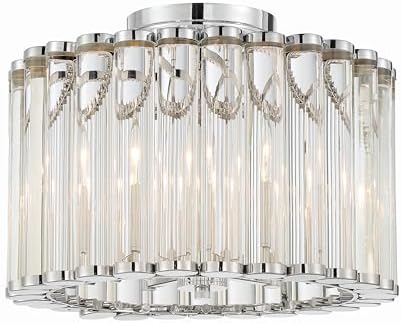 Crystorama Libby Langdon Elliot 4 Light Polished Nickel Semi Flush Mount