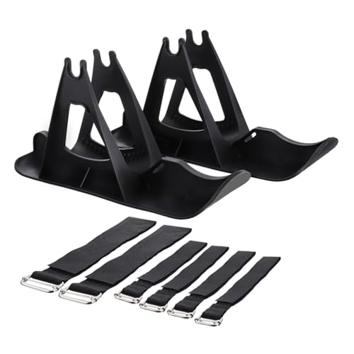 Sangles de ski pour draisienne ultra résistantes en plastique noir 2pcs