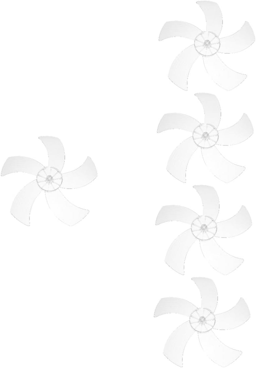 5pcs Replacement Fan Blades for Electric Floor Fans Plastic Leaves Low Noise Easy to Install and Clean