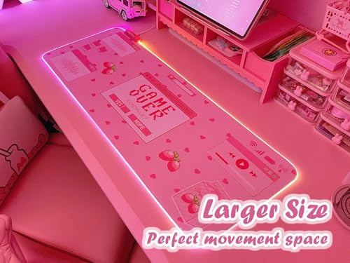 JMIYAV Pink RGB Gaming Mouse Pad