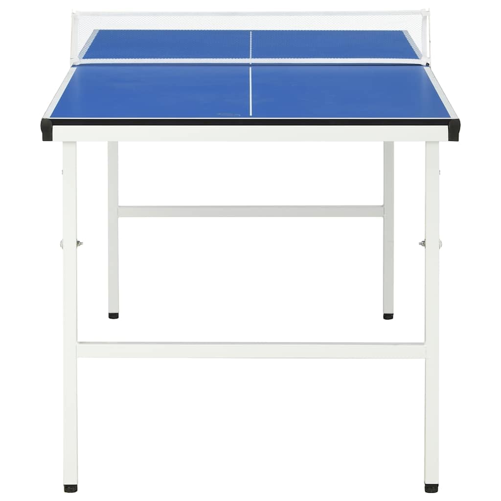 Mangloder - Tavolo da ping pong pieghevole con rete, 152 x 76 x 66 cm, blu, arrotolabile, livellamento gambe regolabile, per interni ed esterni, facile da trasportare, robusto, per tempo libero
