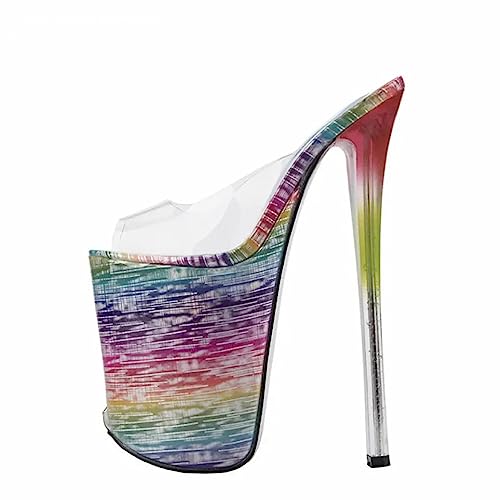 POOSR 22CM High Heels, Woman Shallow Slipper, Wedding Party Nightclub Dancing Shoes, Open Toe High Heeled Sandals - Main Image