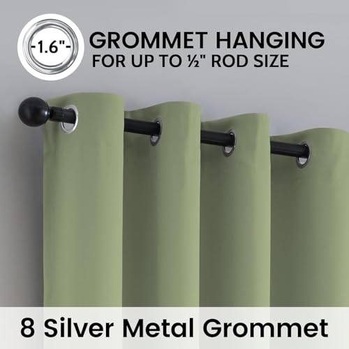 Image of SimpleHome Sage 100% Blackout Curtains Room Darkening Living Room 54 Inch