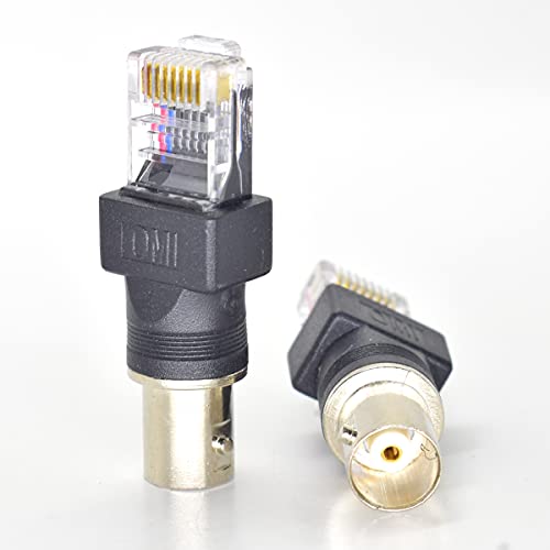 Adaptador BNC hembra a RJ45 macho 2 piezas miniatura 1