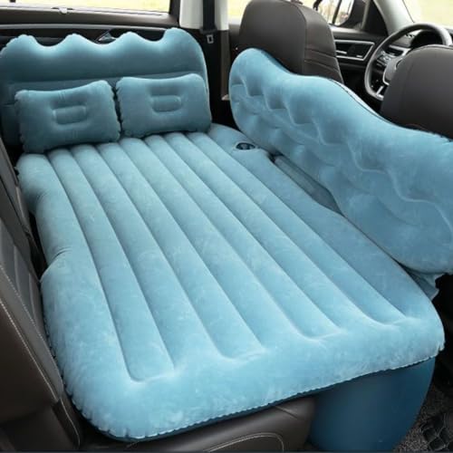 GWFBLID Colchón de Aire para Coche 135 * 80cm SUV Cama Hinchable Coche con Bomba Aire y 2 Almohadas Camas inflables Colchón de Aire Inflable para Coche para Viajes y Acampadas