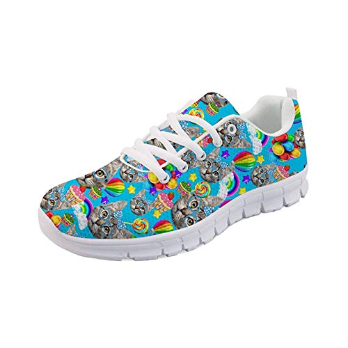 SEANATIVE Chaussures de marche décontractées pour femme - - Chat montgolfière, 38 EU Cover