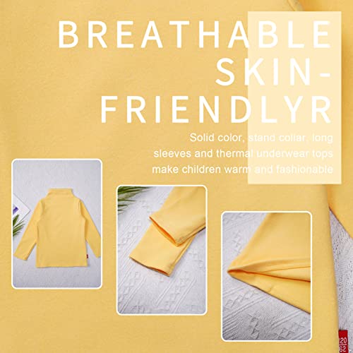 Toddler Baby Boys Girls Thermal Underwear Long John Long Sleeve Turtleneck T-Shirt Fleece Baselayer Shirts4