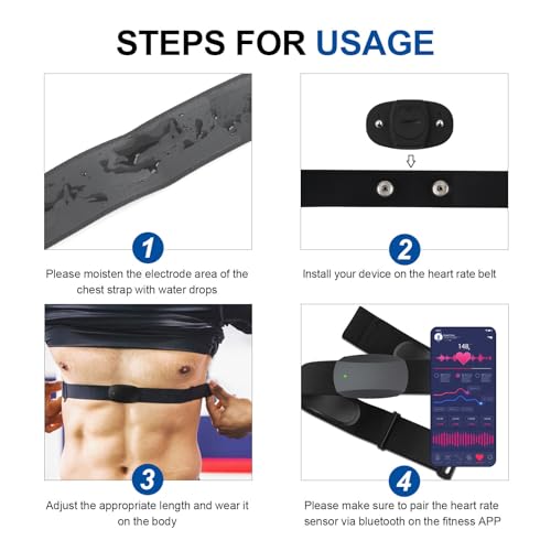 verstelbare cardio-borstband (70 cm tot 105 cm) voor hartsensor, Bluetooth Ant+ compatibel met Garmin, Wahoo, Polar H10 H9, Coospo, Magene, Bryton, Livlov - Afbeelding 4