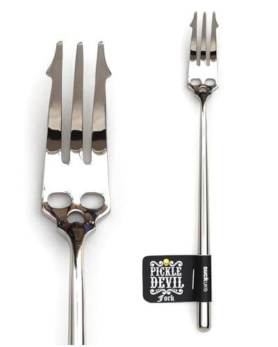 Suck UK - Fourchette à Cornichons | Accessoire de Cuisine Gothique | Fourchette en Acier Inoxydable | Gadget Unique et Décoration